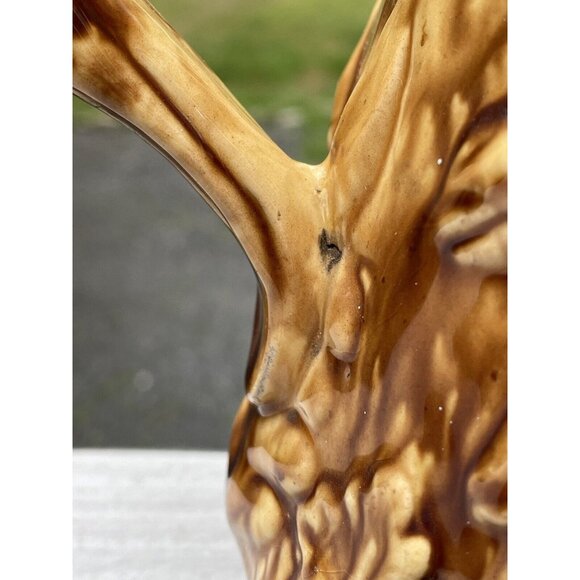 Rare Antique Bennington Rockingham Dog Handle Hunt Scene Pitcher Yellow ware - Picture 11 of 16